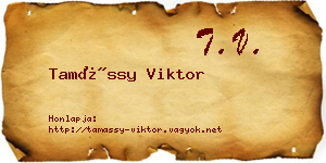 Tamássy Viktor névjegykártya