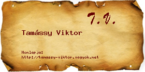 Tamássy Viktor névjegykártya